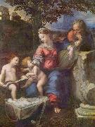 RAFFAELLO Sanzio Hl. Familie unter der Eiche, mit Johannes dem Taufer oil painting artist
